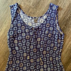 Eddie Bauer Hi-Low Midi Dress Abstract Floral